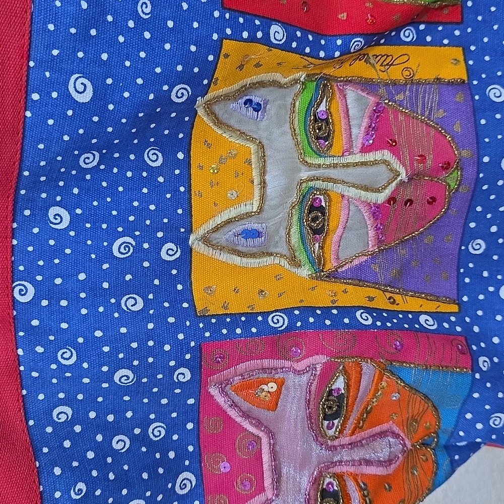 Laurel Burch Fantasticats shoulder tote bag 20"L X 14"W - Picture 2 of 12